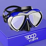 Maschera subacquea da snorkeling, anti-perdita Scuba Dive Occhialini da nuoto con protezione nasale Easybreath vetro temperato Attrezzatura da nuoto professionale (Blu)