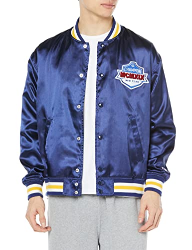 [Champion] アウター ブルゾン ジャケット 長袖 リブネック 裏起毛トリコット ラインリブ モチーフワッペン オーバーサイズ ビッグシルエット スナップジャケット アクションスタイル C3-X605 メンズ