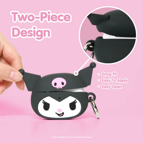 Image of iFace Hello Kitty and Friends Cute AirPods Pro 2 Case Compatible with AirPods 2nd Gen Pro - Cute Silicone Protective Cover [Carabiner Clip Included] [Wireless Charging Compatible] - Kuromi