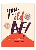 NobleWorks - 1 Jumbo Happy Birthday Card (8.5 x 11 Inch) - Big Humor Stationery for Birthdays - Old...