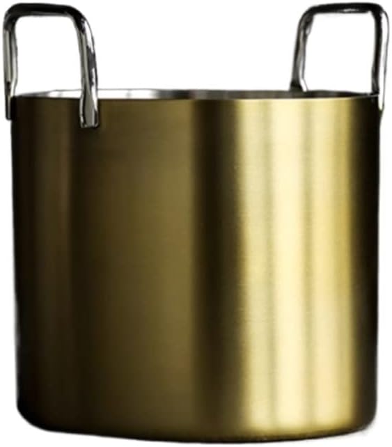 アイスバケツ つや消しマットゴールドステンレススチールアイスバケツ、快適なキャリーハンドル付き、断熱アイスバケツ、ホームバー、ビール