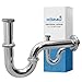 Produktbild kör4u Universal Siphon für Waschbecken, Abflussgarnitur mit Geruchsverschluss inkl. Dichtungen, Röhrensiphon, Ablaufgarnitur, Chrom, 1 1/4 Zoll x 32mm