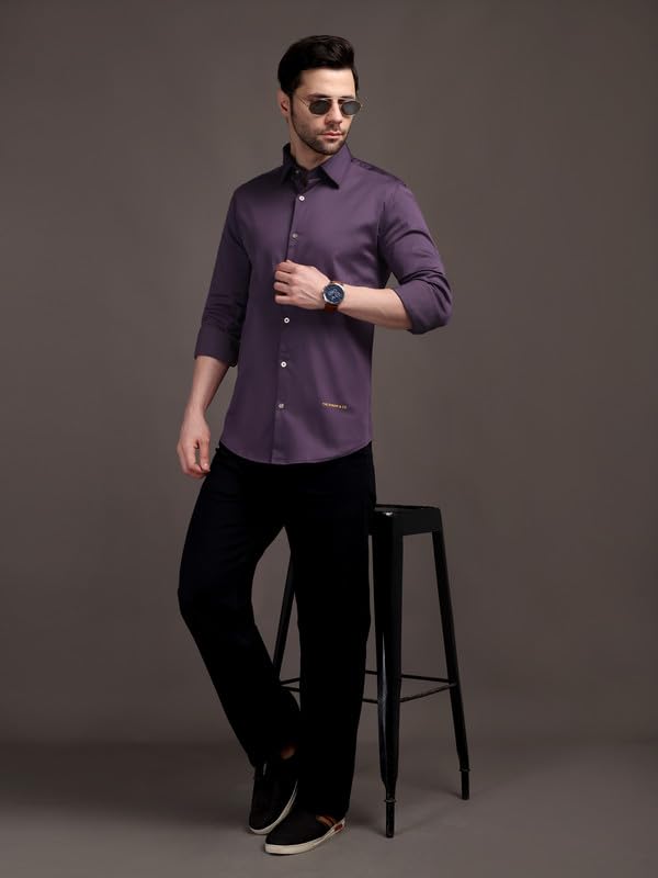 Image of The Stripp & Co Men's Full Sleeve Cotton Solid Shirt | Regular Fit Casual | Soft & Breathable Fabric | Button-Down Collared Formal,& Office Wear | Everyday Shirt | Sizes M to 2XL
