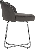 Vista 9 de Hillsdale Catalina Vanity Stool for Make-up Rooms and Bathrooms Gris-oscuro