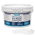 Kohree RV Roof Coating 1 Gallon, 100% Silicone RV Roof Sealant, No Primer Needed, Waterproof Solar Reflective Flexible RV Sealant for EPDM, TPO, Campers, Trailers, Leak Repairs, White