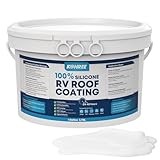 Kohree RV Roof Coating 1 Gallon, 100% Silicone RV Roof Sealant, No Primer Needed, Waterproof Solar Reflective Flexible RV Sealant for EPDM, TPO, Campers, Trailers, Leak Repairs, White