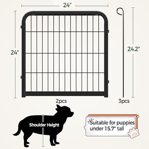 Image of Yaheetech 24in x 10.6ft Rustproof Foldable Metal Decorative Garden Fence