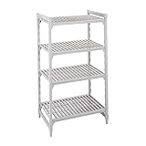 Cambro MPU5718S4PKG Premium Series Stahl/Polypropylen Geschlossene Stationäre Grundeinheit mit 4 Fachböden, Weißgesprenkelt, 50cm x 78cm x 180cm