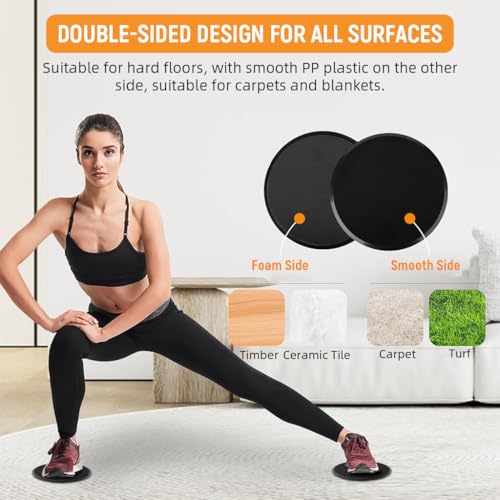 Image of Proberos Yoga Sliding Pads 6.8'', Dual-Sided Core Sliders for Pilates, Fitness, and Home Workouts EVA & PP Pilates Slider for All Surfaces, Core Strength, Balance, and Low-Impact Training