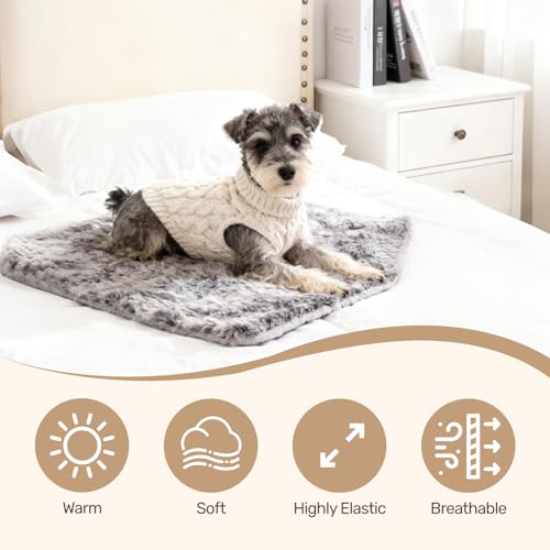Dog Jumper, Soft Knit Turtleneck Sweater for Small Dogs and Puppies, Warm Winter Clothing Coat for Small Breeds, Cozy Stretchable Outfit for Cold Weather, White - Image 4