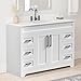 TONYRENA 48 Inch Bathroom Vanity with Quartz Countertop -Rectangle Sink & Plywood Cabinet & Soft-Close Drawers and Doors