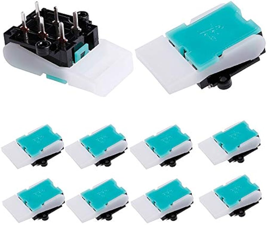 10Pcs Black White Green Plastic 6 Pins Hook Switch Repair Parts 10Pcs Black White Green Plastic 6 Pins Hook Switch Repair Parts