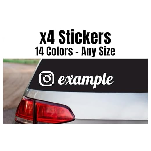 Lote de 4 pegatinas de calidad 3 m, perfil de Instagram, 100 % personalizables para bicicleta, casco, coche, motocicleta...