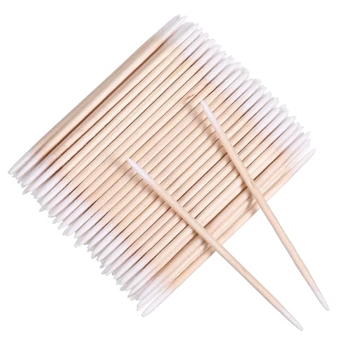 Qianyu 500 Pcs Double Ended Cotton Swab Microbrush Eyelash Sticks Cleaning Swabs for Makeup Nails Ear Clean Eyebrow Tattoo Glue Removing Tools