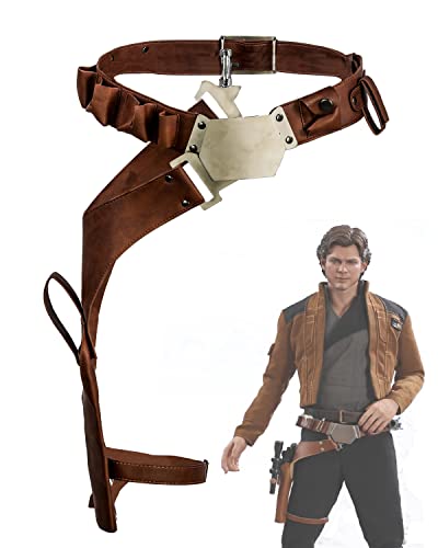 Xcoser Han Solo Belt Cosplay Brown Pu Leather Holster Costume Props Accessory, Waistline: 90-115 Cm #TOP5