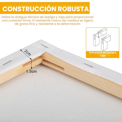 Miniatura 4 de Set De Lienzo De 6 Piezas Para Obras Creativas. Para Pintura En Lienzo. Ideal Para Pintura Acrílica Y Bastidor.