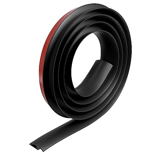 QUARKZMAN Piso Borde Recorte Tira Auto Adhesivo, Alfombra a Baldosa Transición Tira Reborde Recorte Tira para Laminado Puerta Borde Altura Menos De 12mm/0,5 Pulgadas, Negro 6,56 Pies