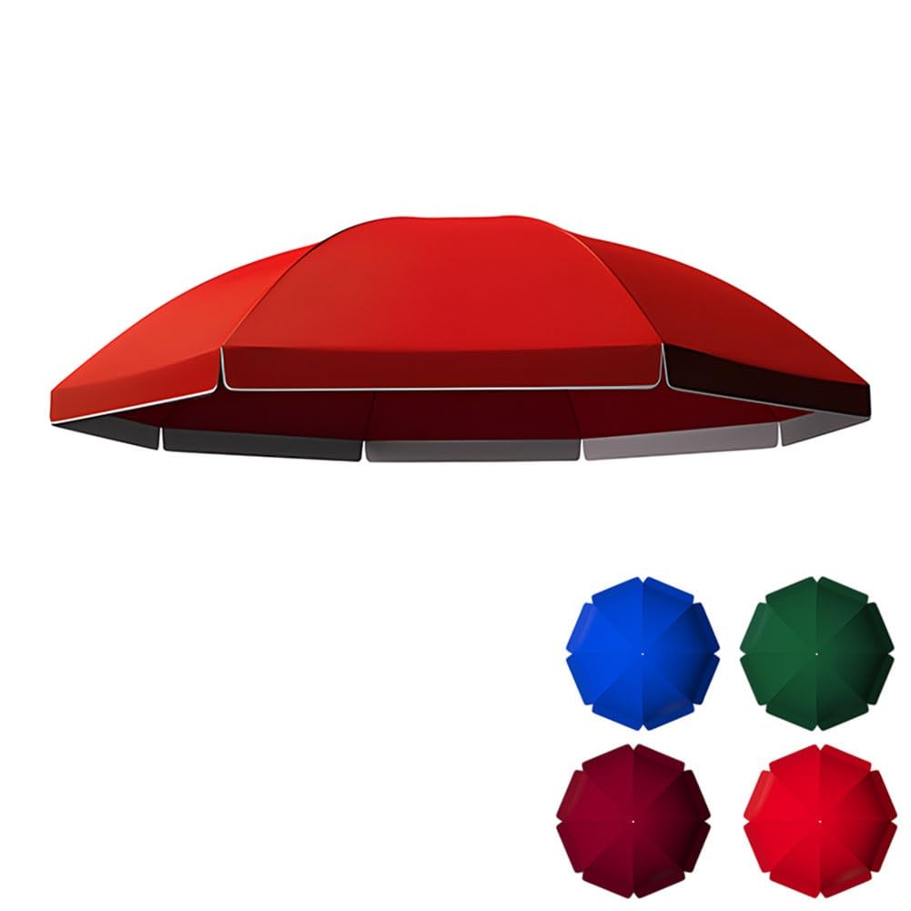 HCZKIUJY Replacement Umbrella Canopy Round,Parasol Replacement Cover 8 Ribs,Parasol Replacement Top Fabric for Garden Patio Market (Red 7.2ft/220cm)