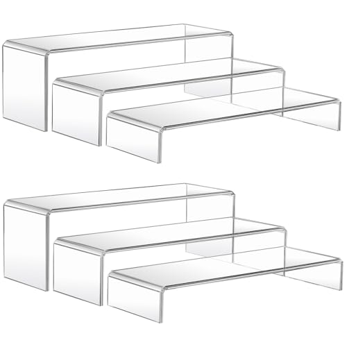 MerryNine présentoir en acrylique transparent , support multifonction en acrylique transparent pour cupcakes, cosmétiques, objets de collection (RectangulaireXL)