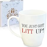 CLVJQ You Just Got Litt Up 14oz Coffee Mug, Suits TV Show Merchandise for Suits Tv Show Fans, White Elephant Christmas Birthday Funny Gifts for Adults Women Men Wife Husband Friends Coworkers Boss