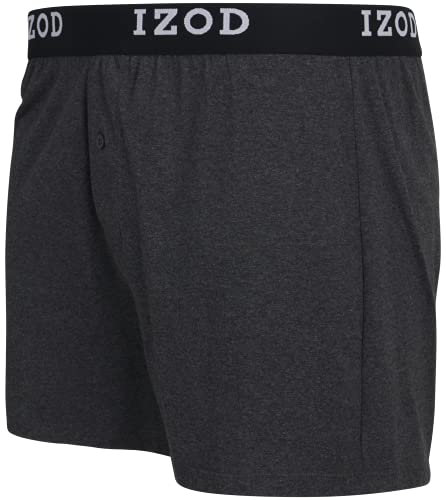 IZOD Men's 4 Pack Knit Boxer, Size Large, Black/Charcoal