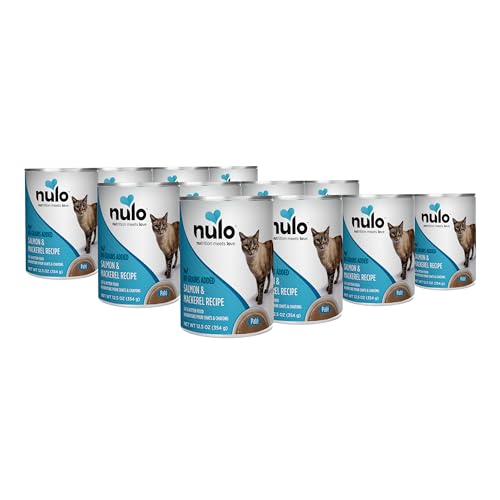 Image of Nulo Salmon & Mackerel Recipe Pate Wet Canned Cat Food, 12.5 Ounce (Pack of 12)