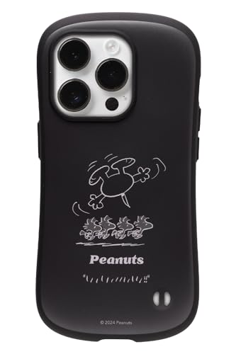 iFace First Class KUSUMI スヌーピー PEANUTS iPhone 14 Pro ケース マット仕上げ (くすみブラック/ウッドストック)【 アイフェイス 耐衝撃 snoopy キャラクター ストラップホール 衝撃吸収 アイフォン1