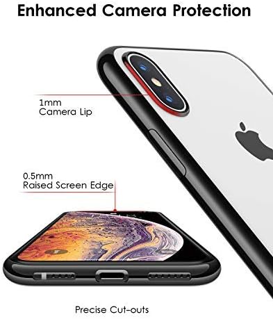 DTTO Case for iPhone Xs Max, [Lightening Series] Clear Stylish Flexible Case with Metal Luster Edge for Apple iPhone Xs Max 6.5 Inch (2018 Released)-Black