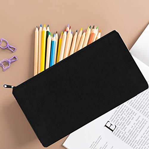 Menderry CANVAS MAKEUP BAG -12 PACKS 12 Packs Black Blank Canvas Makeup Cosmetic Bags Pouch thumb #3
