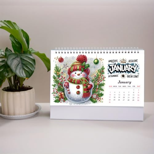 Diamond Painting Calendrier 2026 - Peinture diamant - Calendrier de table à poser - Peinture diamant - Calendrier de bureau de Noël - Jan 2026 à décembre - Calendrier 12 mois - Cadeau 2026 (2026A) – vue 7