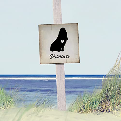 Personnaliser mur vide salon avec plaque en bois rustique berger des Shetland 35cm