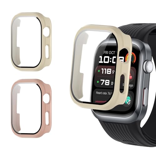 For HUAWEI WATCH D2 �P�[�X �ی� �K���X�t�B���� ��̌^ �J�o�[ YANMONGI �����K���X �ی�t�B���� ���^�b�`���x �h�o �����ߗ� �h�w�� �S�ʕی� �Ռ��z�� �ȈՒ��E �ی�J�o�[ HUAWEI WATCH D2 �Ή�(�s���N+