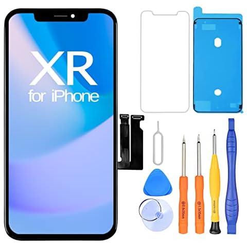 Ayake for iPhone XR Screen Replacement, Full Assembly Retina LCD Touch Display Digitizer with Repair Tools for A1984, A2105, A2106, A2108 True Tone Programmable Black Cover