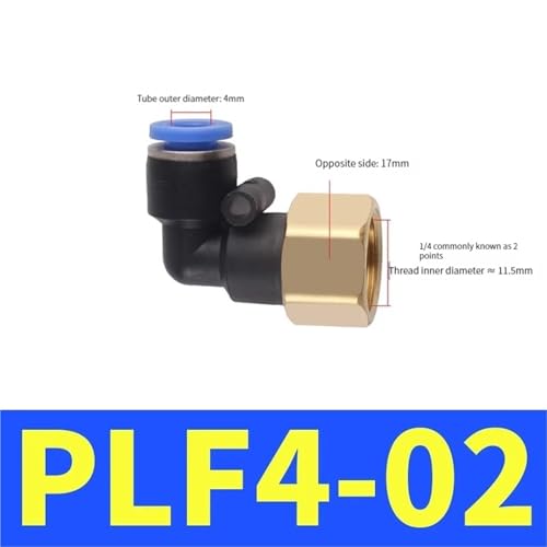 Accesorios neumáticos PLF con codo antigiro para manguera 8mm 2