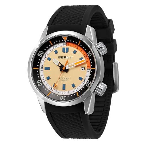 BERNY ダイバーズウォッチ 腕時計 メンズ メンズウォッチ メンズダイビングウォッチ 自動巻き腕時計 メンズ 20ATM防水 サファイアガラス 超高輝度ダイバーズウォッチ