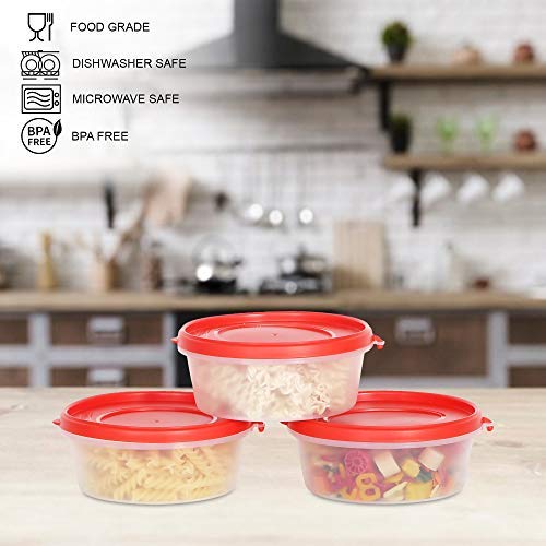 Image of Cutting EDGE Nesterware 500ml Stackable Food Container (Set of 3, Red) | BPA-free plastic, stackable design, leak-proof, kitchen storage, pantry, fridge, meal prep, reusable, travel use