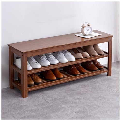 Banco zapatero con almacenamiento, organizador de 2 niveles para entrada, capacidad para 5-10 pares, ideal para zapatos, libros y ropa