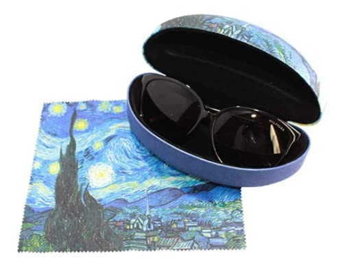 Vincent Van Gogh Painting Art Premium Quality Starry Night Sunglass Case And Matching Microfiber Eyeglass Cleaning Cloth #TOP5