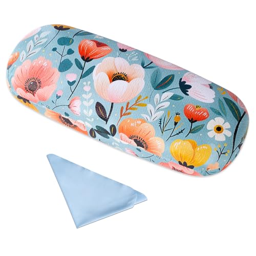Image of PERFECTSIGHT Hard Shell Eyeglasses Case, PU Leather Protective Glasses Case, Cute Eyeglass Case for Women Men Girls