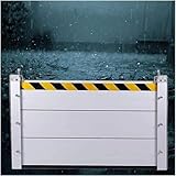 Aluminum Alloy Flood Protection Barrier with Reflective Warning Strips for Home, Garage, and Road Flood Control, Reusable Flood Gate, Waterproof Flood Deflector