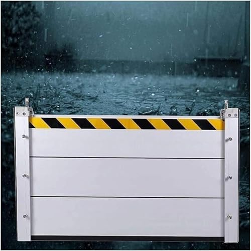 Aluminum Alloy Flood Protection Barrier with Reflective Warning Strips for Home, Garage, and Road Flood Control, Reusable Flood Gate, Waterproof Flood Deflector