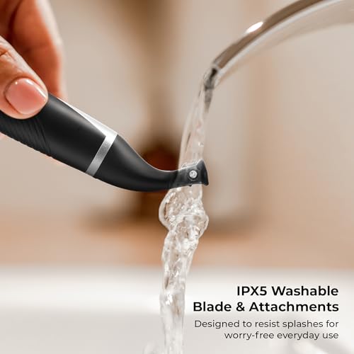 Image of Zebronics Shaver S Lite Beard Trimmer, Corded & Cordless Use, Upto 90min Runtime, Stainless Steel Blades, 4 Guide Combs, IPX5 Washable, Type-C Fast Charging, LED Indicator, Skin Friendly (Black)