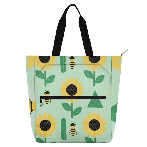 Bolsa de mano para niños y adultos con bolsillos con cremallera para playa y escuela