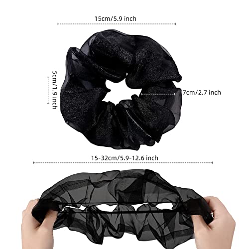 Yaymew Silk Hair Scrunchies Ties Bands 2022 New Ins Tiktok Elastic Stain Fabric Tie For Women Or Girls Hair Care Accessories Ramadan Gift 4-Pack #TOP6