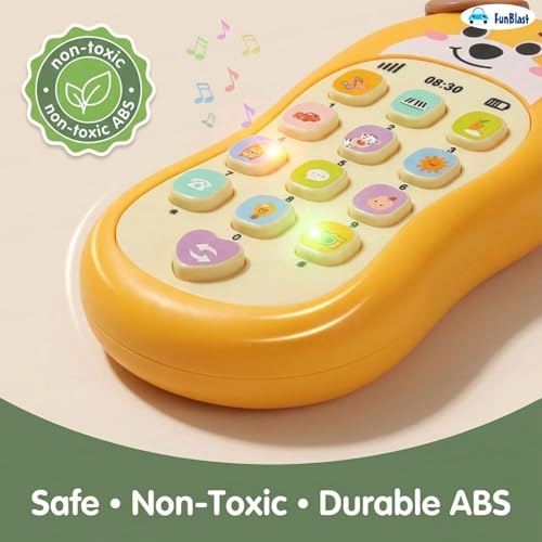 Image of FunBlast Cartoon Musical Mobile Phone for Kids, Mobile with Light & Sound Toys for Babies | Educational Toys for Kids 3+ Years /Boys /Girls-1 Unit (PuppyYellow)