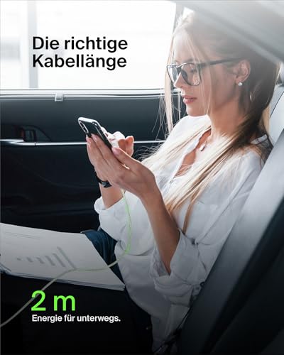 Belkin BoostCharge geflochtenes USB-C-Ladekabel, USB-C-/USB-Kabel, USB-Typ-C-Kabel für Geräte wie iPhone 16, iPhone 15, Samsung Galaxy S24… – Ansicht 7