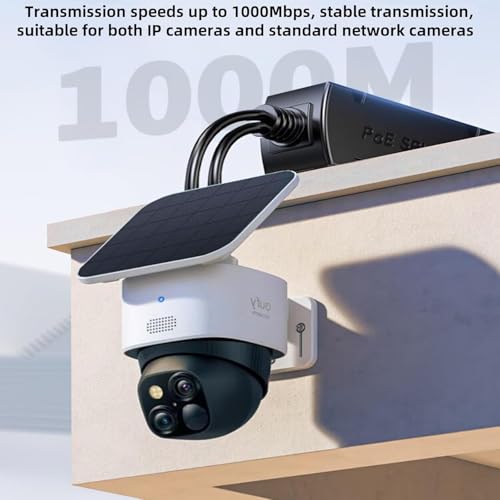 Leehitech 2 Stück 12V/1.2 A Gigabit Typ C PoE Splitter, 48V PoE auf 12V/1.2 A USB-C PoE Ethernet Splitter Adapter, IEEE 802.3af Standard, 100/1000Mbps Plug and Play für IP-Kamera, Smart Home