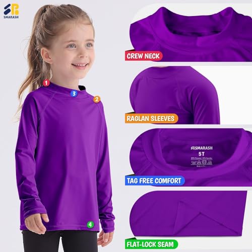 Image of Boys Rash Guard Swim Shirts Long Sleeve UPF 50+ Swimwear Toddler Kids Sun Protection SPF Water Surfing Swimming Shirts 0-16Y