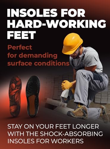 Image of CRUVHEAL Work Comfort Orthotic Insoles - Anti Fatigue Shoe Insert Men Women - Low Arch Support - Shock Absorption - Foot Pain Relief - Work Boot Insoles (S, Brown)