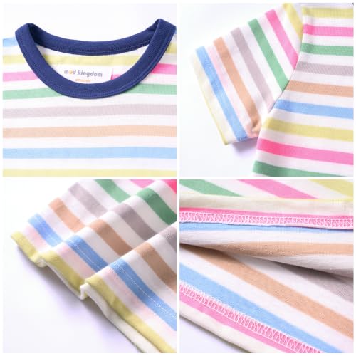 Image of Mud Kingdom T-Shirt for Boys Short Sleeve Plain Cotton Classic Summer Casual Stripe